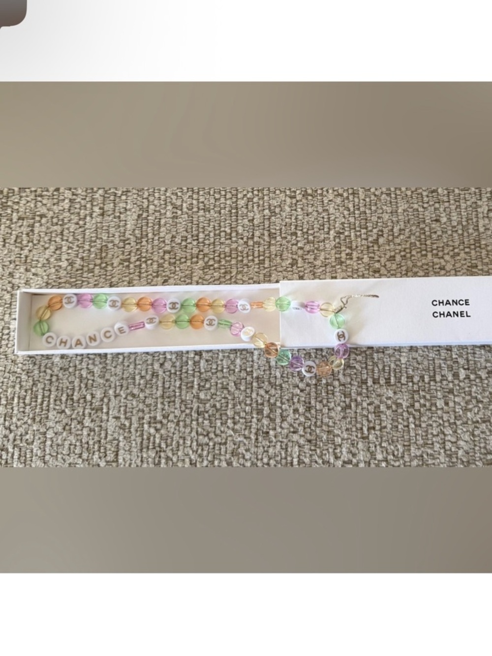 CHANEL Pastel Beaded 'CHANCE' Phone Charm - Picture 3 of 5